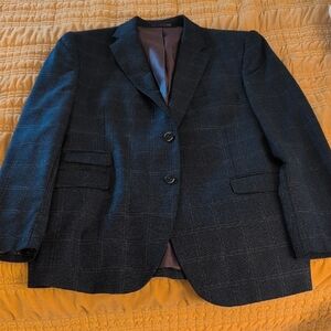 Elegant Navy Checkered Blazer